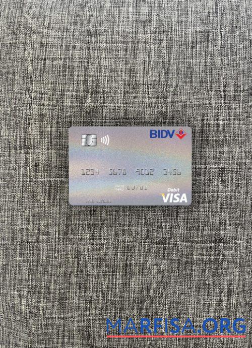 Downloadable Vietnam BIDV visa debit card photolook front download for verification